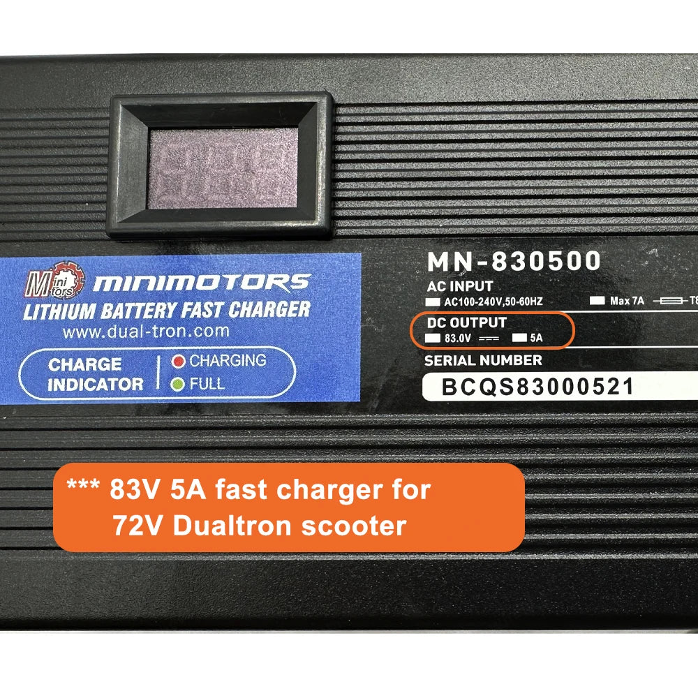 Original Dualtron 83V 5A Fast Charger Suit for all 72V Dualtron